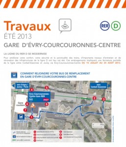 Travaux RER D Evry Courcouronnes