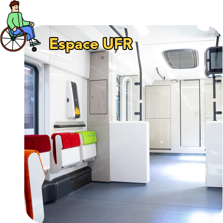 Photo de l'espace UFR à l'intérieur du RER NG.
