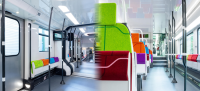 2 photos représentant l'intérieur du RER NG.