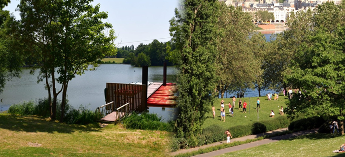 Photos de 2 lieux sur la thématique des parcs et des jardins, accessibles avec la Ligne D.