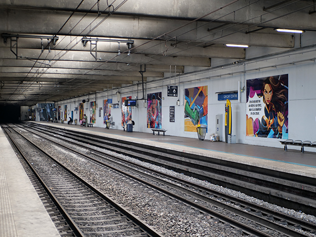 Photo en gare de Grigny Centre, rendu du projet.