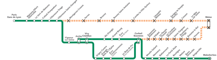 Carte des impacts des travaux réalisés en janvier et février 2026 sur le RER D.