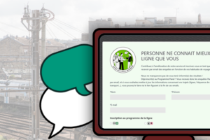 Pour illustrer le sujet du Panel : une image d'un écran d'ordinateur sur lequel apparaît le site d'inscription du Panel. En arrière plan, des images de bulles de discussion.