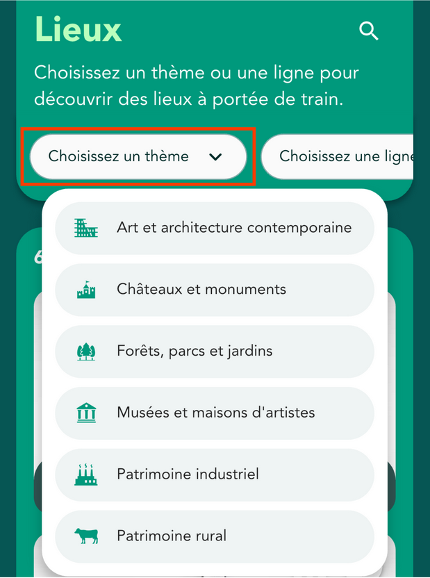 Pour illustrer les sorties accessibles avec le RER D : une capture d'écran de l'application #CPASLOINENTRAIN.