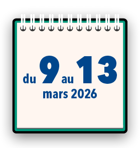 Pour illustrer les stands sur le thème des violences sexistes et sexuelles dans les transports durant la semaine du 9 au 13 mars 2026, une image d'un calendrier sur lequel est inscrit "du 9 au 13 mars 2026".