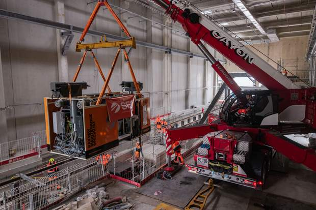 Photo de l'installation du tour en fosse dans le cadre du chantier Villeneuve Demain.